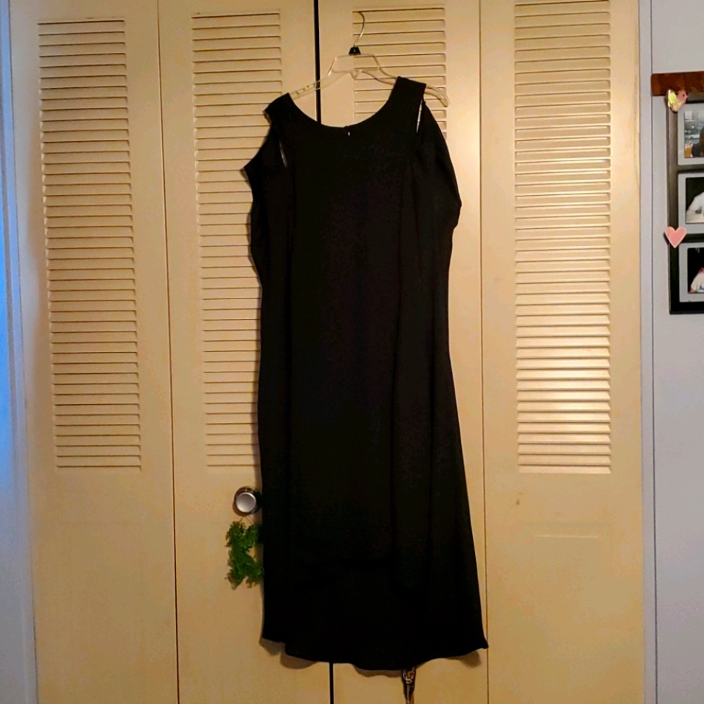 Black semi hi-lo dress